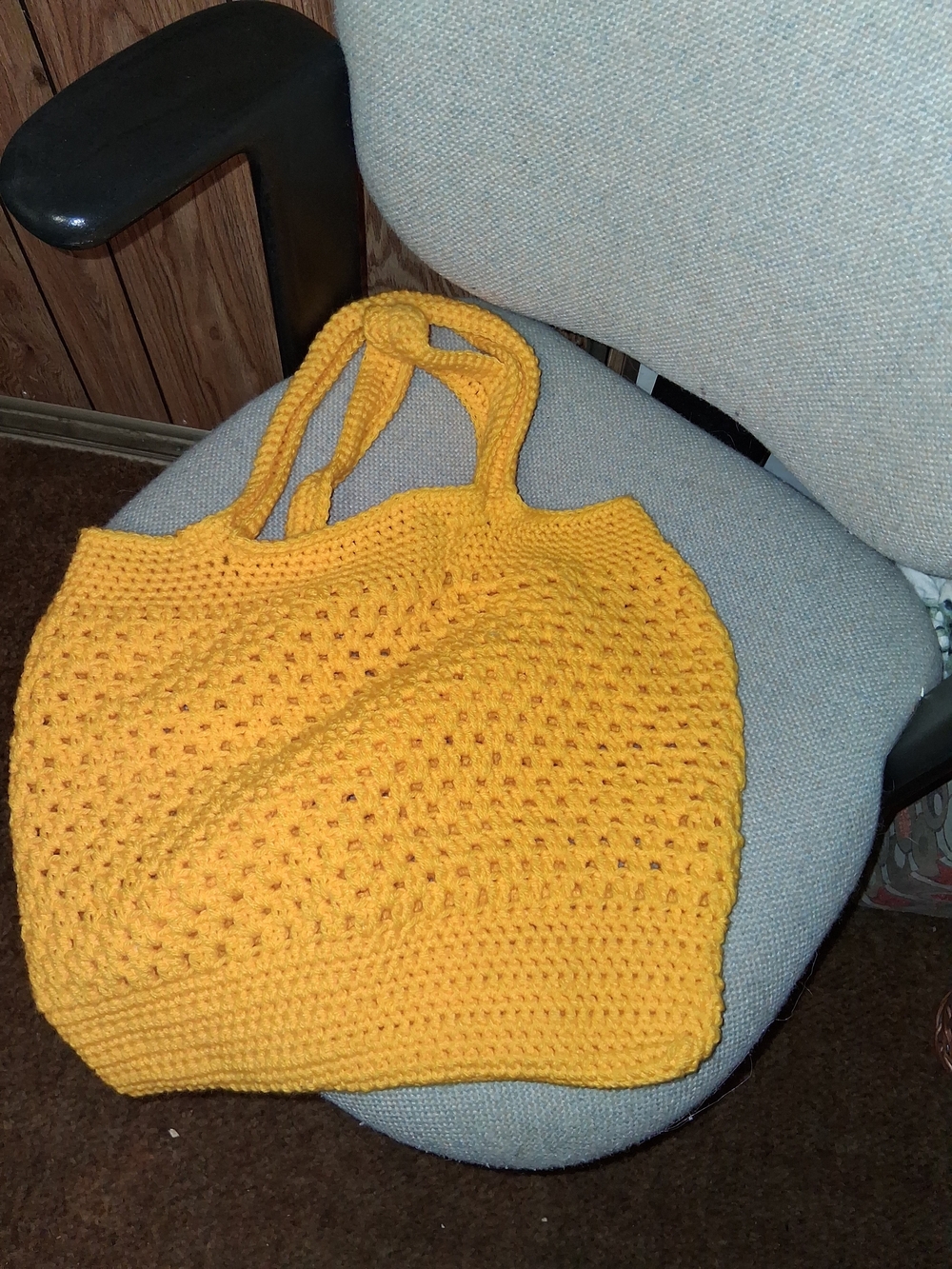 Handmade Yellow Crochet Tote Bag